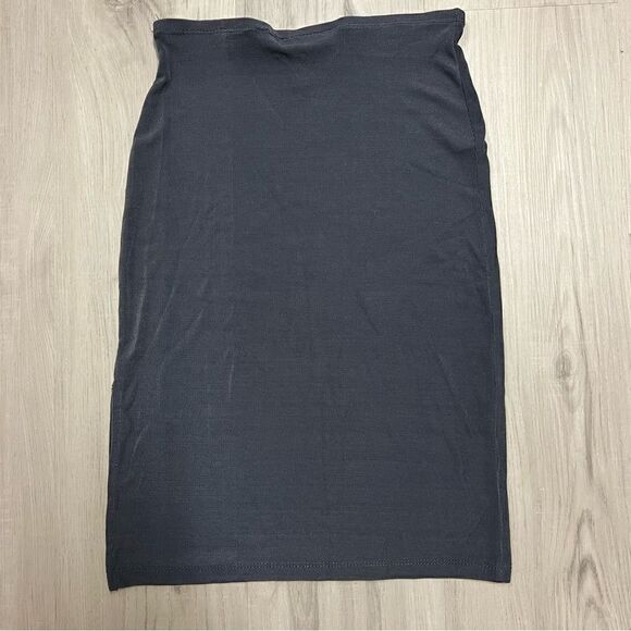 EUC vintage Y2K gray midi skirt with side slit. Size unmarked. See measurements - Picture 1 of 6